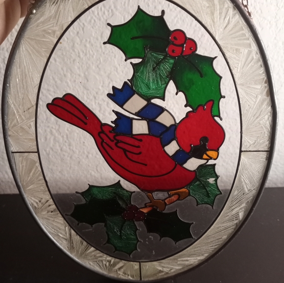 Joan Baker Art Stunning Joan Baker Stained Glass 5x7 Oval Red